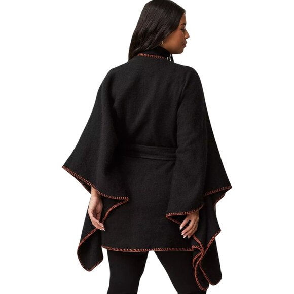 Torrid Belted Ruana / Poncho Color: Black Size: One Size NWT - Picture 3 of 5